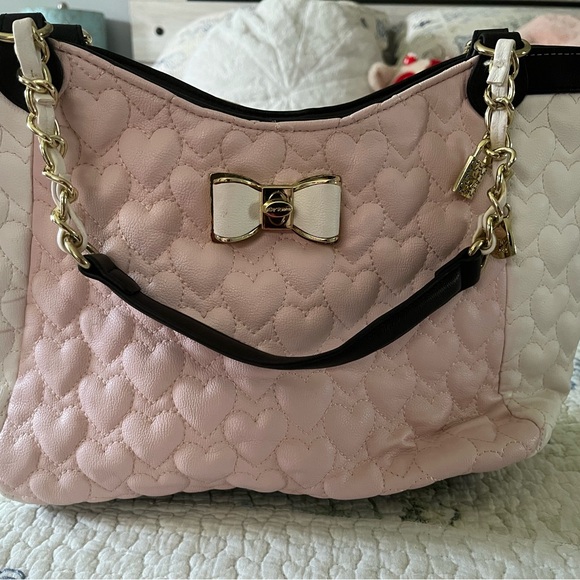 Betsey Johnson Handbags - Betsey Johnson pink white and black bag